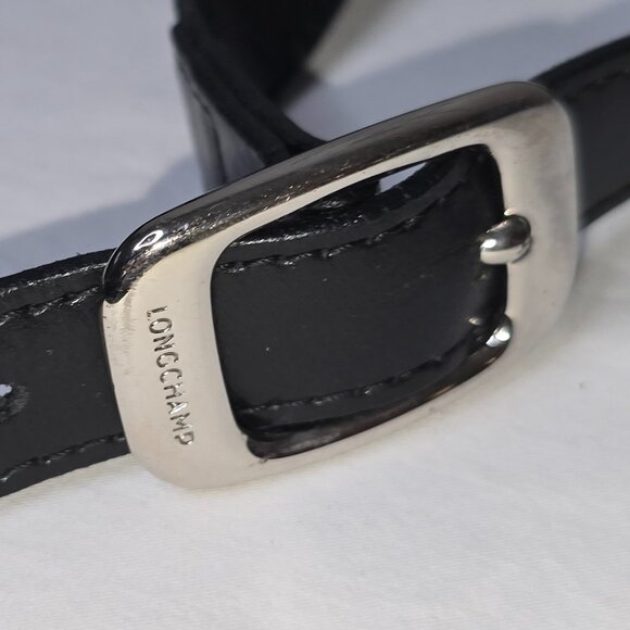 Vintage Longchamp Roseau Small Black Grain Leather Crossbody Shoulder Bag AS IS - Picture 13 of 13